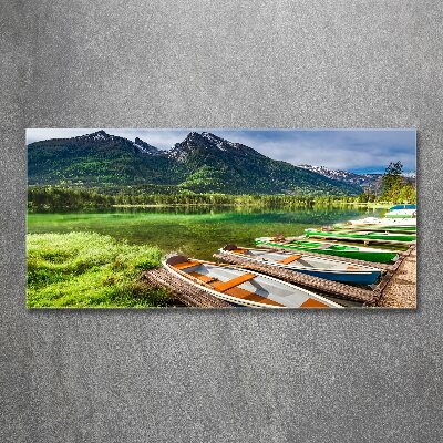 Quadro vetro acrilico Barche sul lago