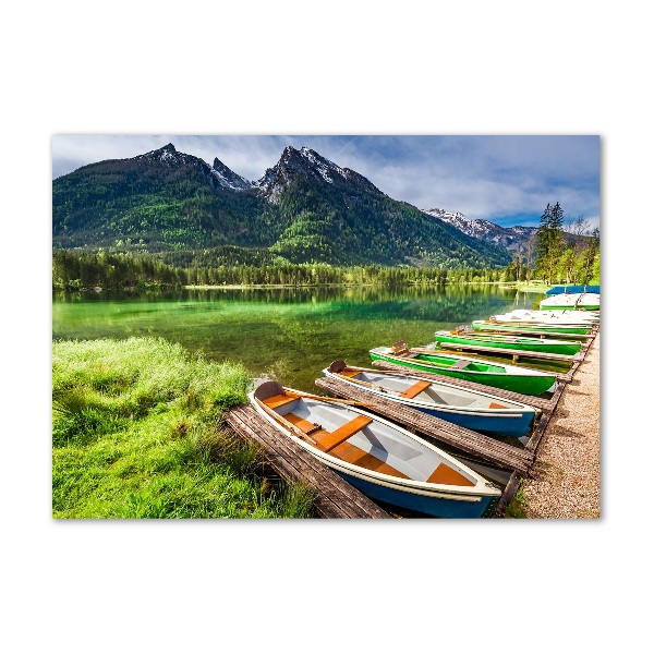 Quadro vetro acrilico Barche sul lago