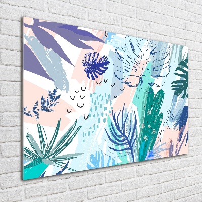 Quadro vetro acrilico Foglie tropicali