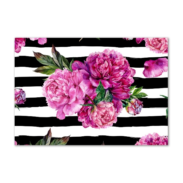 Quadro su vetro acrilico Peonie rosa