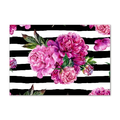 Quadro su vetro acrilico Peonie rosa