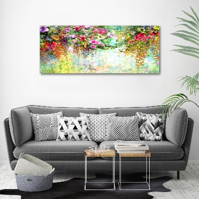 Quadro vetro acrilico Fiori multicolori