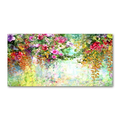 Quadro vetro acrilico Fiori multicolori