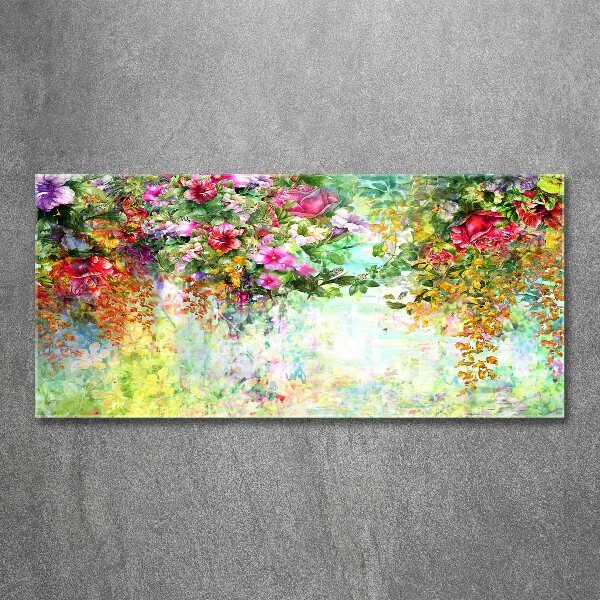 Quadro vetro acrilico Fiori multicolori