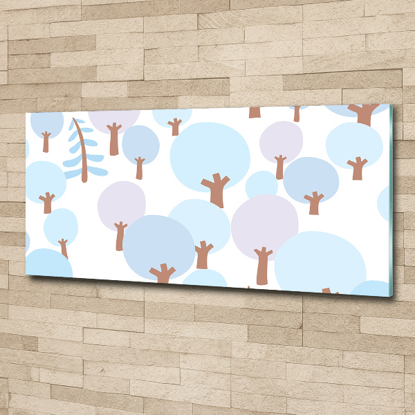 Quadro in vetro acrilico Alberi colorati