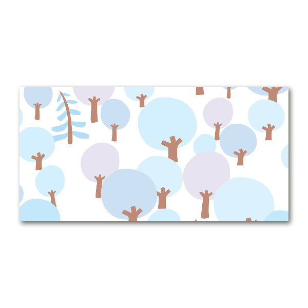 Quadro in vetro acrilico Alberi colorati