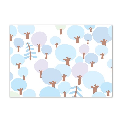 Quadro in vetro acrilico Alberi colorati