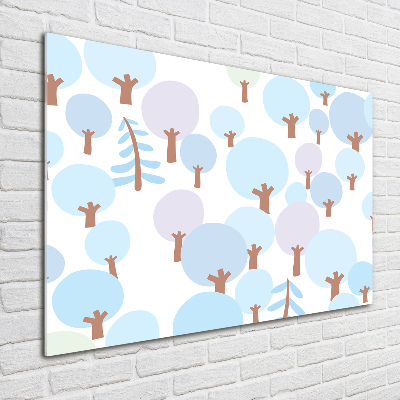 Quadro in vetro acrilico Alberi colorati