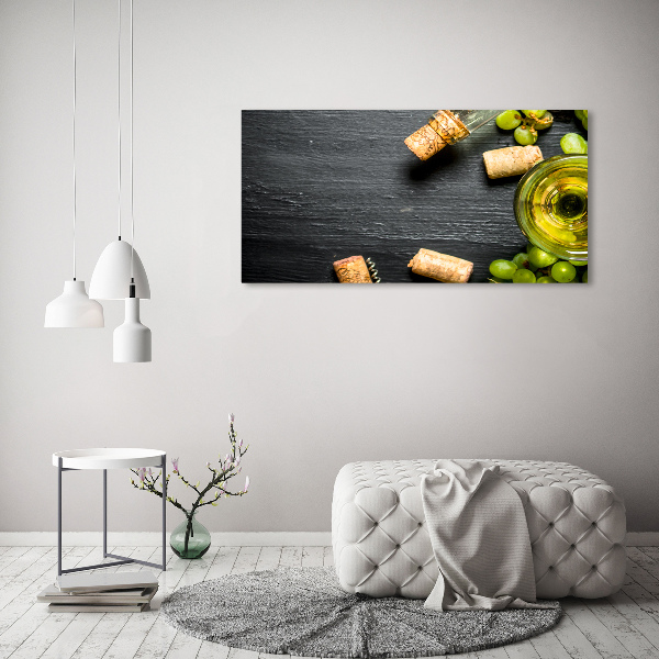 Quadro in vetro acrilico Vino bianco e frutta