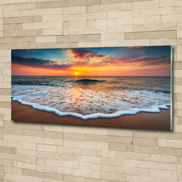 Quadro in vetro acrilico Tramonto sul mare