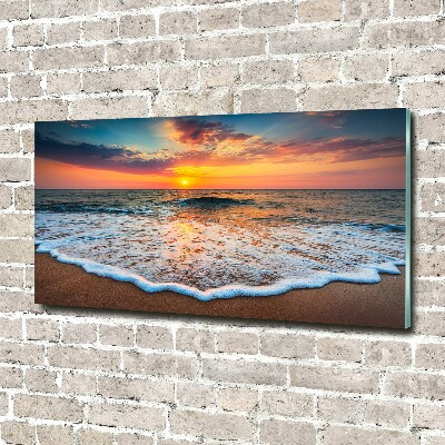Quadro in vetro acrilico Tramonto sul mare