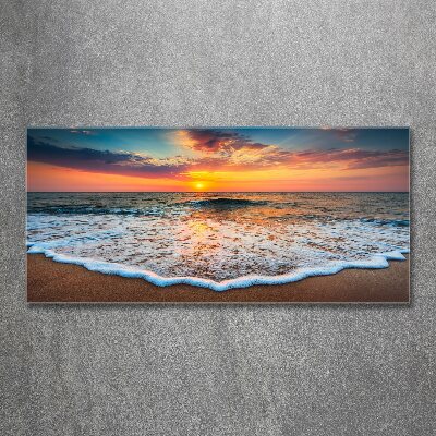 Quadro in vetro acrilico Tramonto sul mare