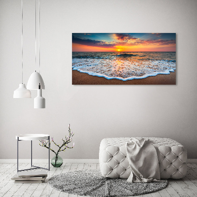 Quadro in vetro acrilico Tramonto sul mare