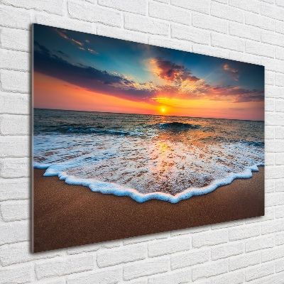 Quadro in vetro acrilico Tramonto sul mare