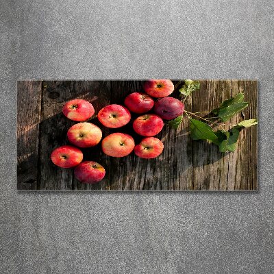 Quadro vetro acrilico Mele sul tavolo