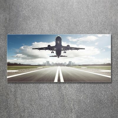 Quadro su vetro acrilico Un aereo in fase di decollo