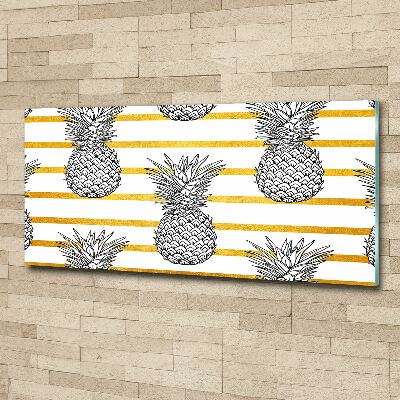Quadro in vetro acrilico Strisce di ananas
