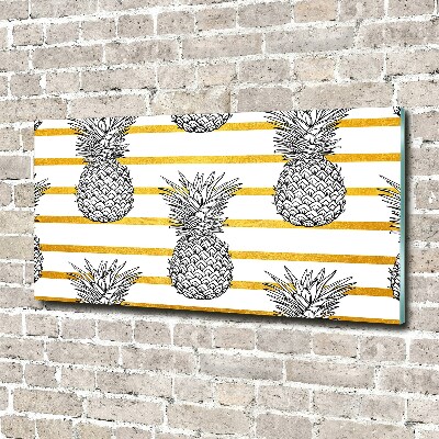 Quadro in vetro acrilico Strisce di ananas