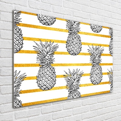 Quadro in vetro acrilico Strisce di ananas