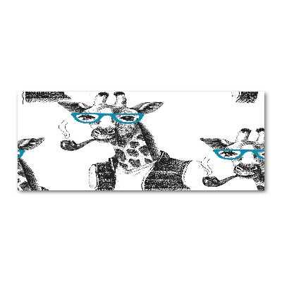 Quadro vetro acrilico Giraffa con gli occhiali