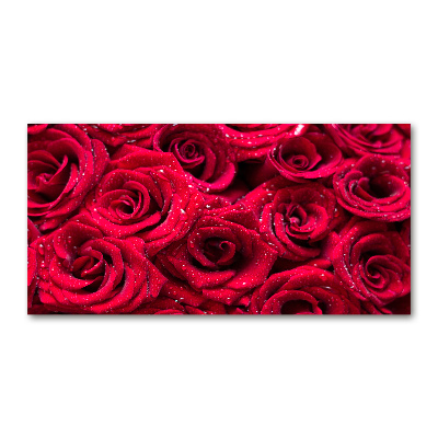 Quadro vetro acrilico Gocce sulle rose