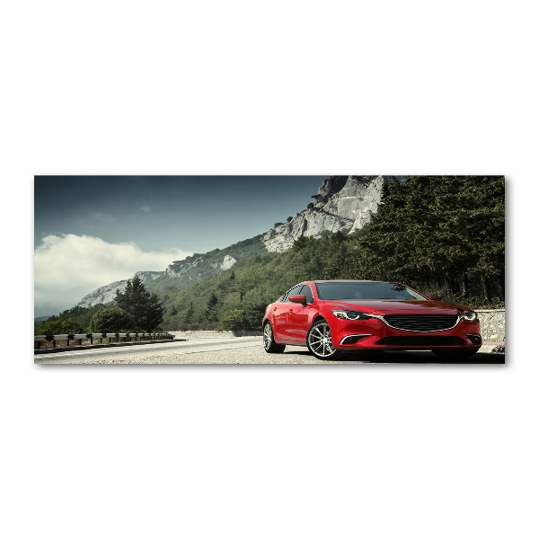 Quadro in vetro acrilico Auto in montagna