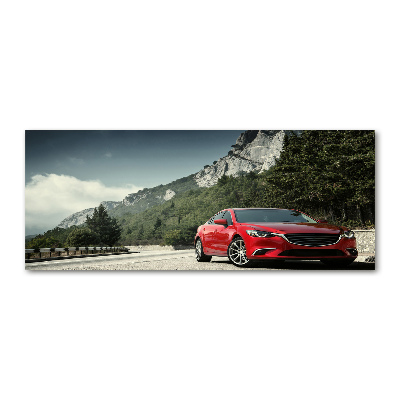 Quadro in vetro acrilico Auto in montagna