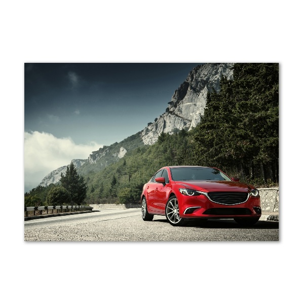 Quadro in vetro acrilico Auto in montagna