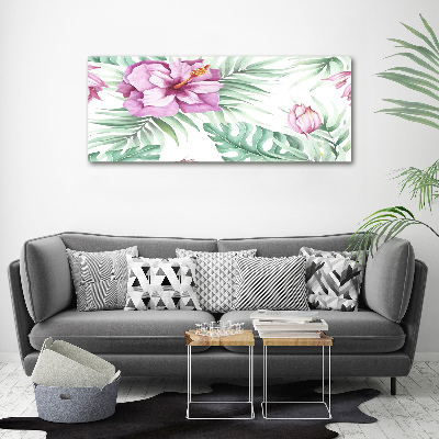 Quadro su vetro acrilico Fiori hawaiani
