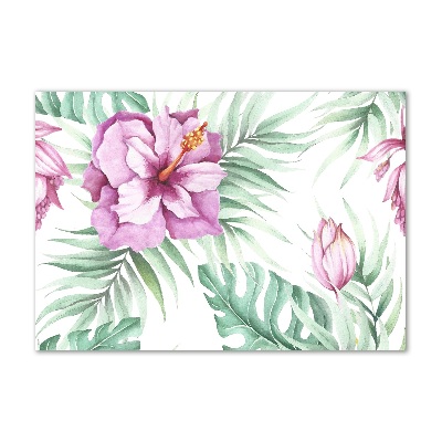 Quadro su vetro acrilico Fiori hawaiani