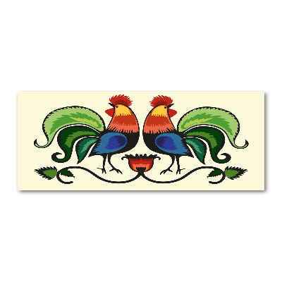 Quadro in vetro acrilico Motivo popolare dei galli