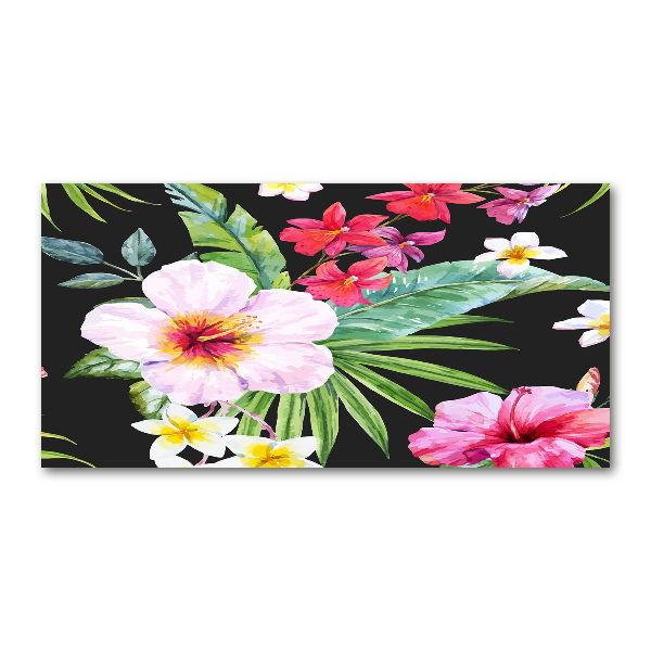 Quadro in vetro acrilico Fiori hawaiani