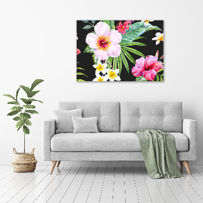 Quadro in vetro acrilico Fiori hawaiani