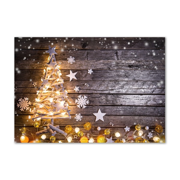 Quadro in vetro acrilico Albero di Natale illuminato