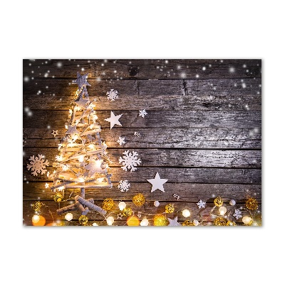 Quadro in vetro acrilico Albero di Natale illuminato