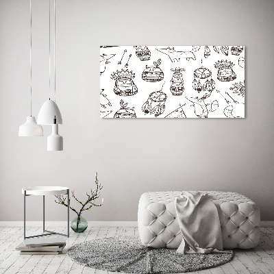 Quadro vetro acrilico Gufi indiani