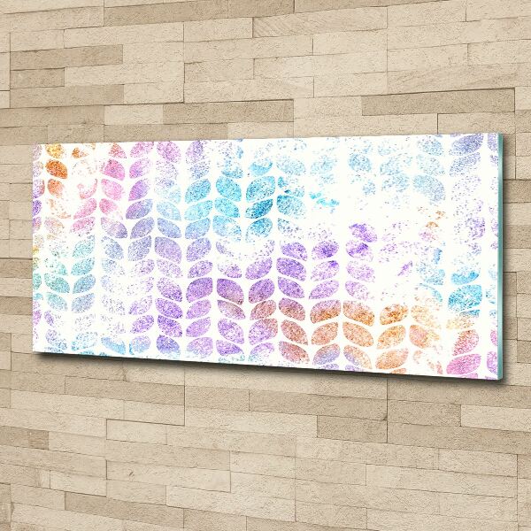 Quadro in vetro acrilico Foglie colorate