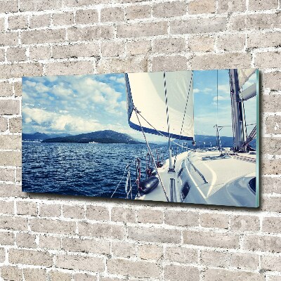 Quadro in vetro acrilico Uno yacht contro il mare