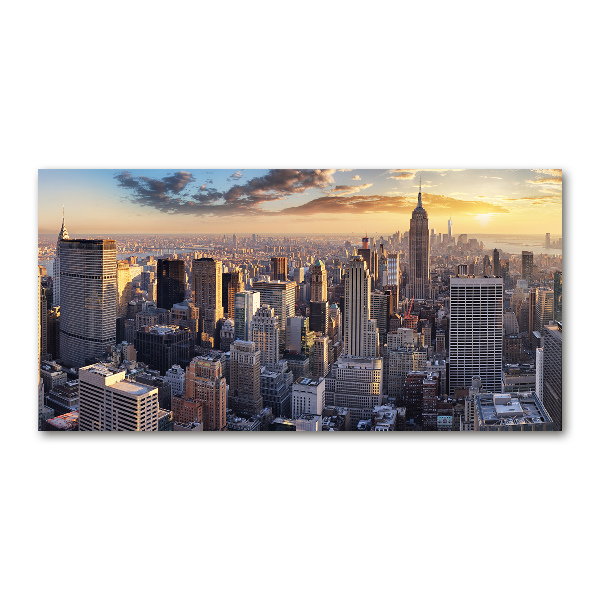 Quadro su vetro acrilico Vista a volo d'uccello di New York