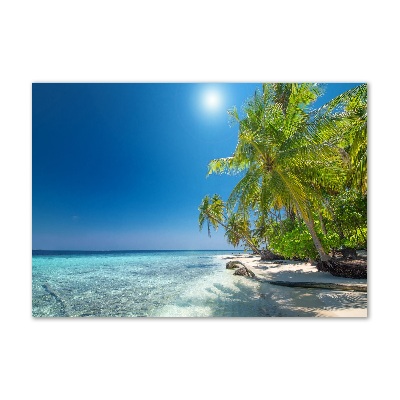 Quadro in vetro acrilico Spiaggia delle Maldive
