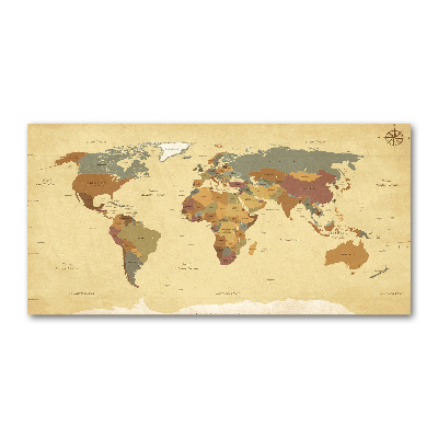 Quadro su vetro acrilico Mappa politica