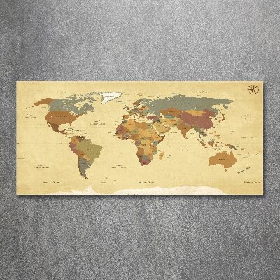 Quadro su vetro acrilico Mappa politica
