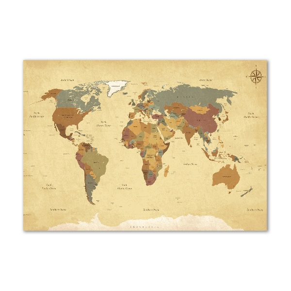 Quadro su vetro acrilico Mappa politica