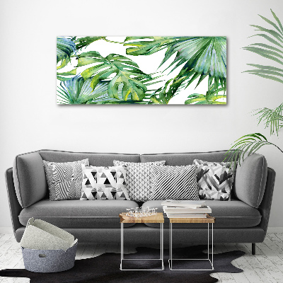 Quadro vetro acrilico Foglie tropicali