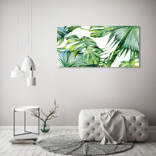 Quadro vetro acrilico Foglie tropicali