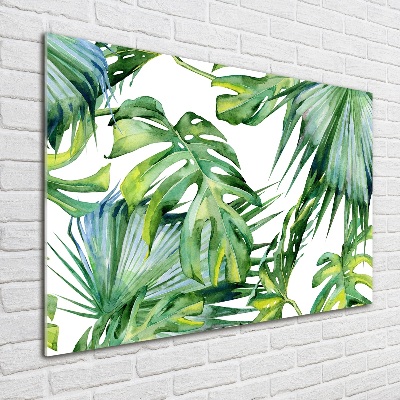 Quadro vetro acrilico Foglie tropicali
