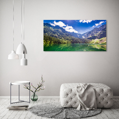 Quadro in vetro acrilico L'occhio del mare dei Monti Tatra