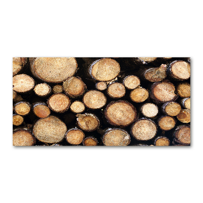 Quadro vetro acrilico Tronchi di legno