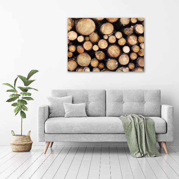 Quadro vetro acrilico Tronchi di legno