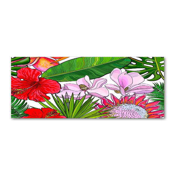 Quadro in vetro acrilico Fiori hawaiani